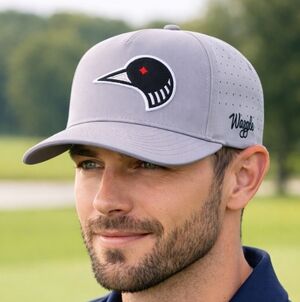 Waggle Golf Hat Gray Loon Logo Performance Snapback Adjustable Cap